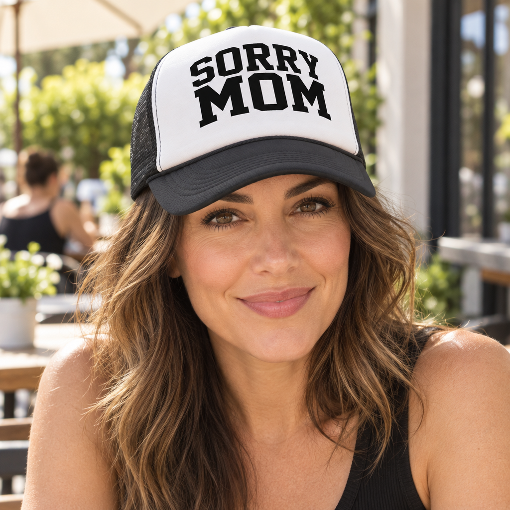 Sorry Mom — Black Trucker Hat — lifestyle alt