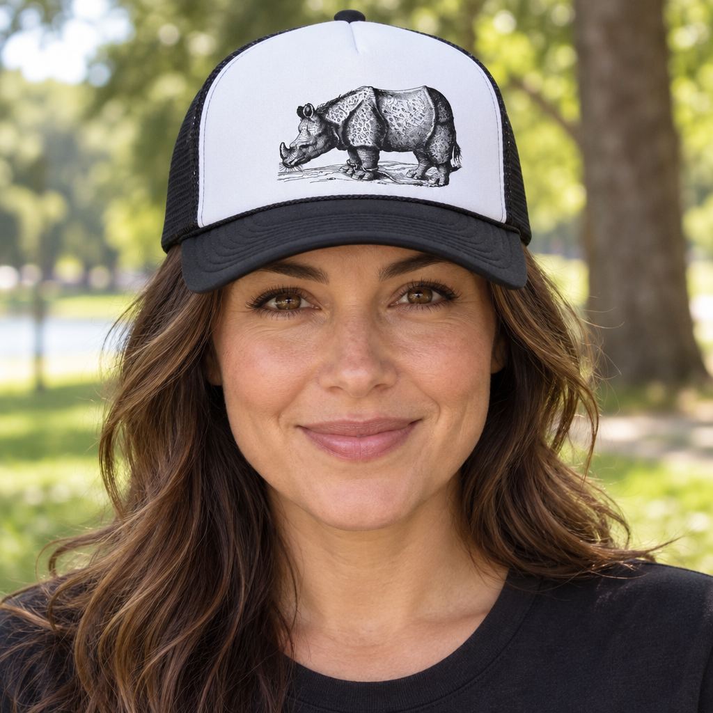 Rhino — Black Trucker Hat — lifestyle alt