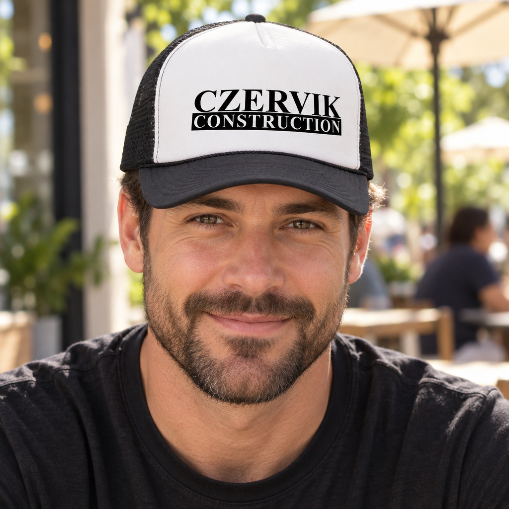 Czervik Construction — Black Trucker Hat — lifestyle alt