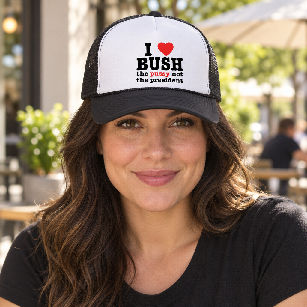 I Love Bush Not the President — Black Trucker Hat — lifestyle alt