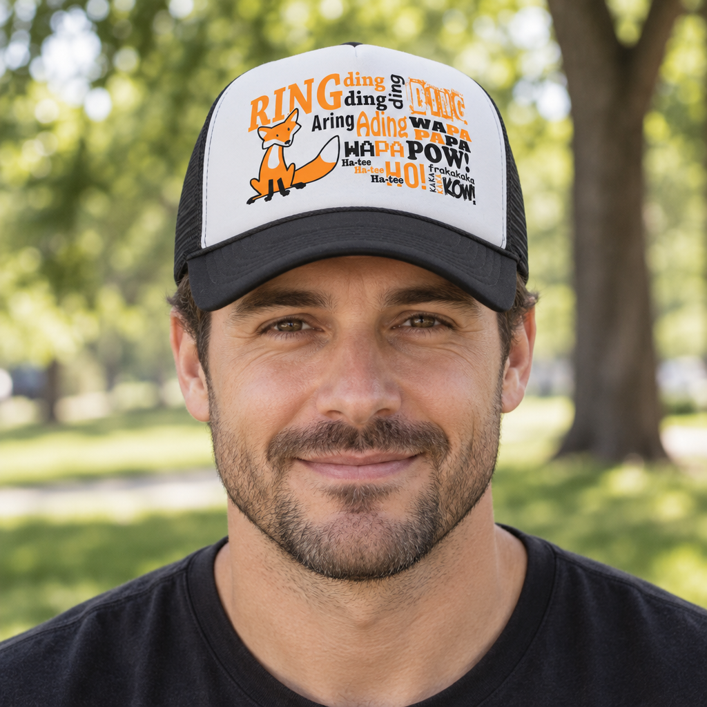 What Does a Fox Say — Black Trucker Hat — lifestyle alt