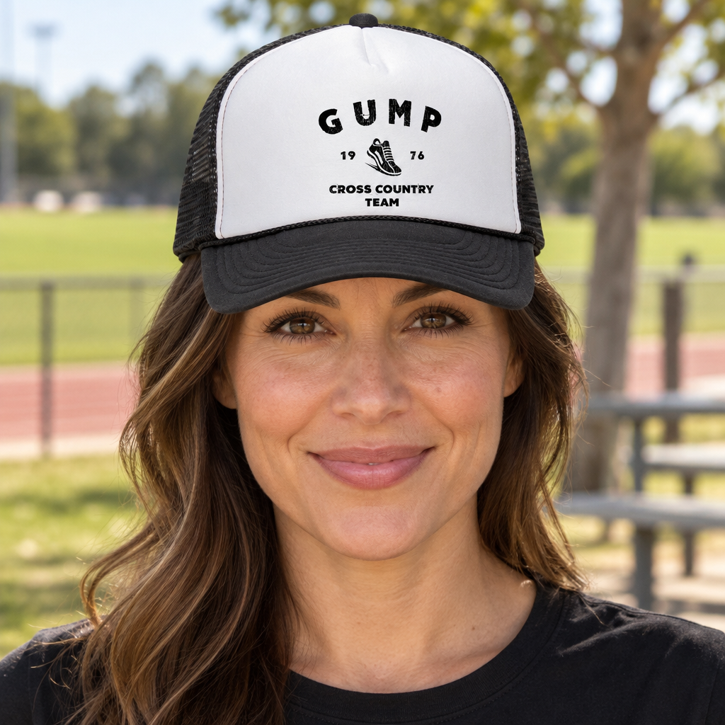 Gump Cross Country Team — Black Trucker Hat — lifestyle alt