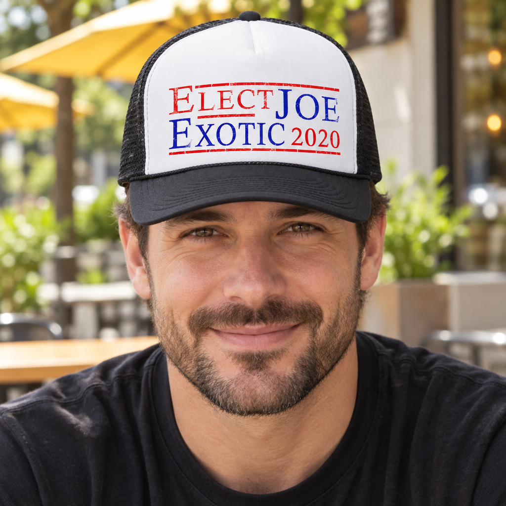 Elect Joe Exotic 2020 — Black Trucker Hat — lifestyle alt
