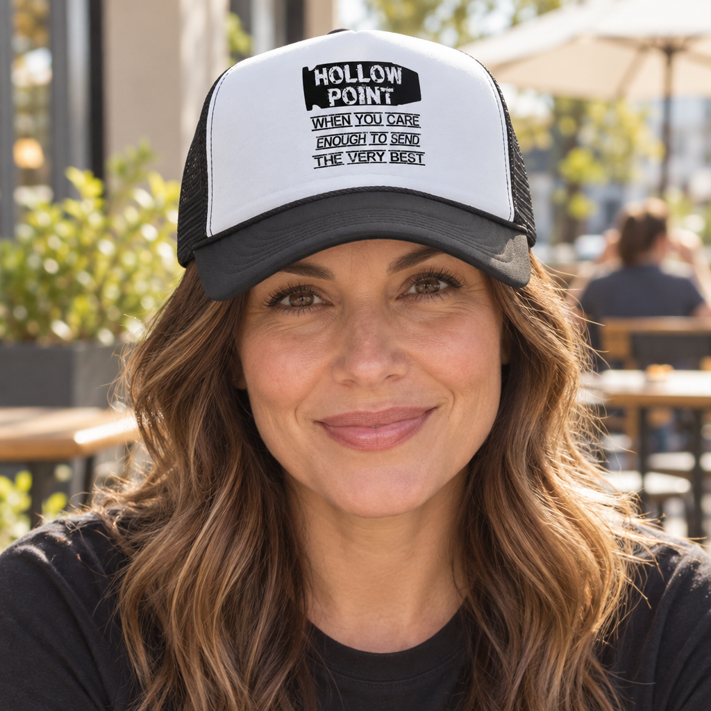 Hollow Point When You Care Enough — Black Trucker Hat — lifestyle alt