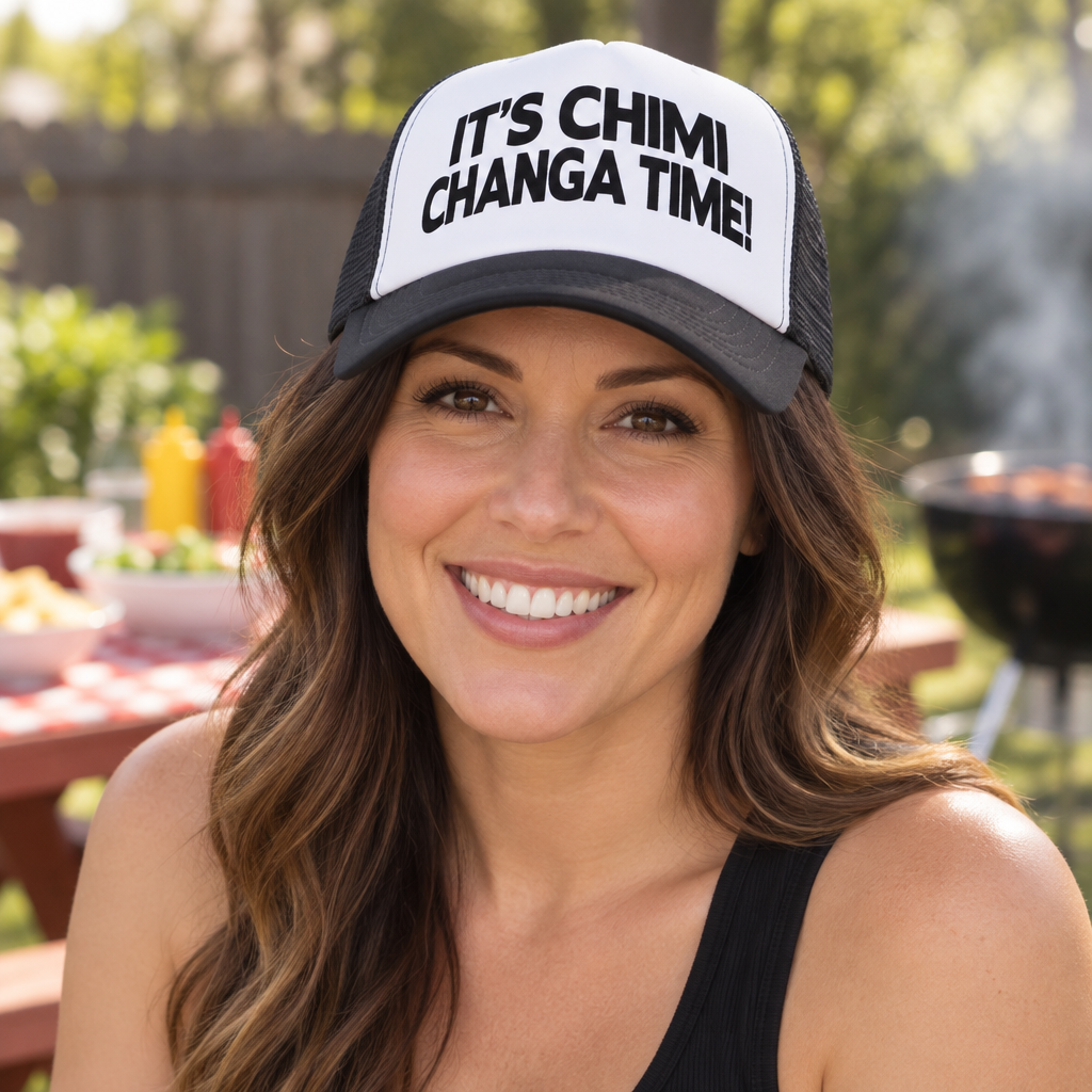 It's Chimichanga Time — Black Trucker Hat — lifestyle alt