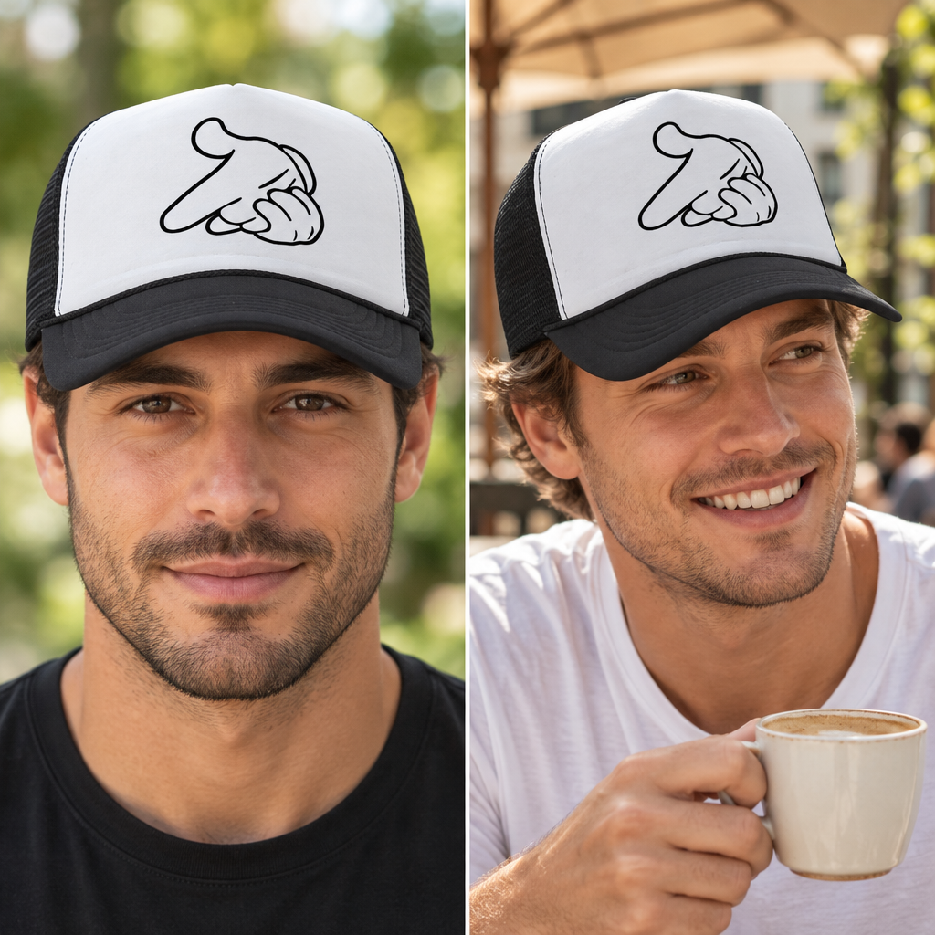 Finger Guns — Black Trucker Hat — lifestyle alt