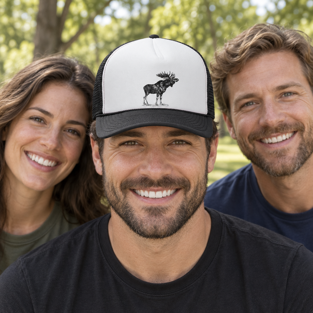 Moose — Black Trucker Hat — lifestyle group