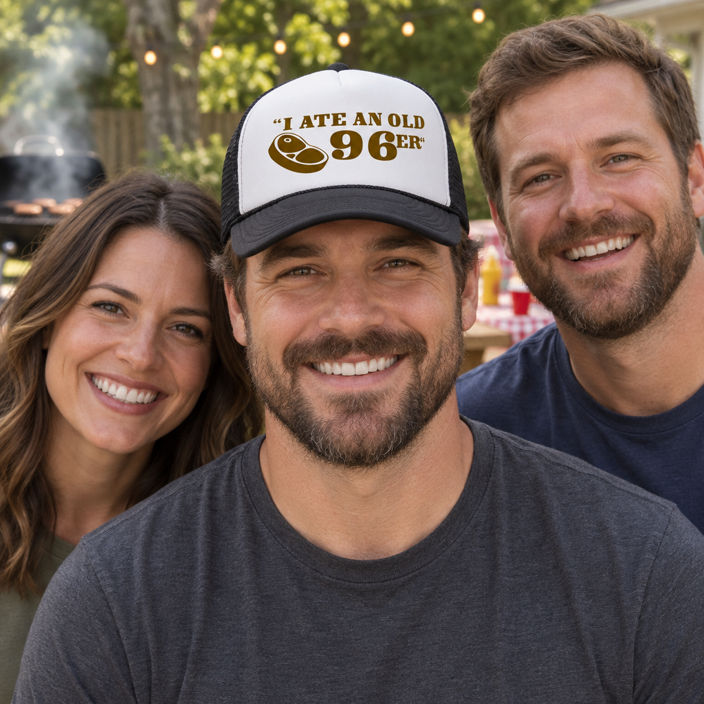 I Ate an Old 96er — Black Trucker Hat — lifestyle group