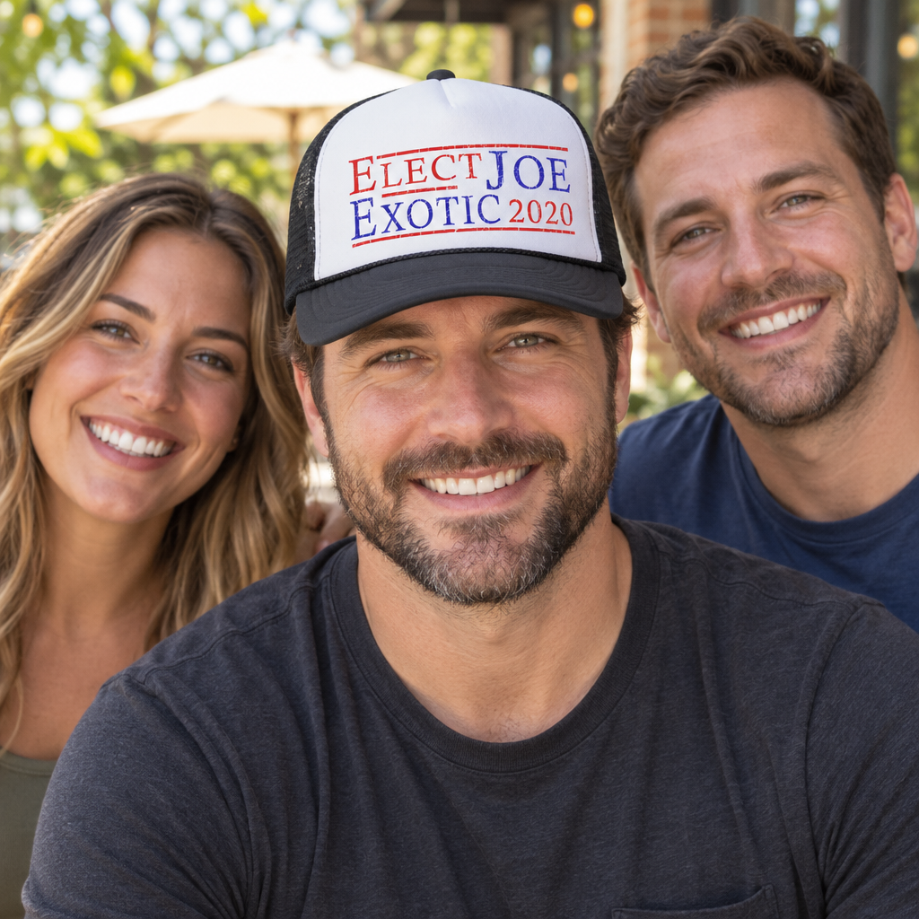 Elect Joe Exotic 2020 — Black Trucker Hat — lifestyle group