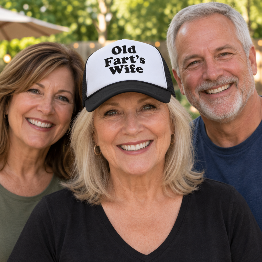 Old Fart's Wife — Black Trucker Hat — lifestyle group