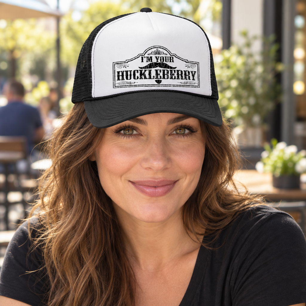 I'm Your Huckleberry — Black Trucker Hat — lifestyle hero