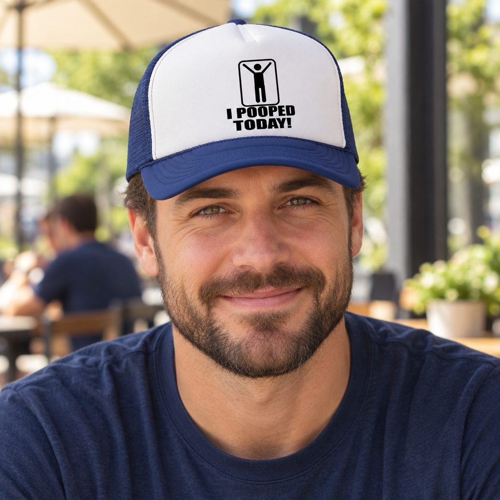 I Pooped Today — Navy Trucker Hat — lifestyle alt
