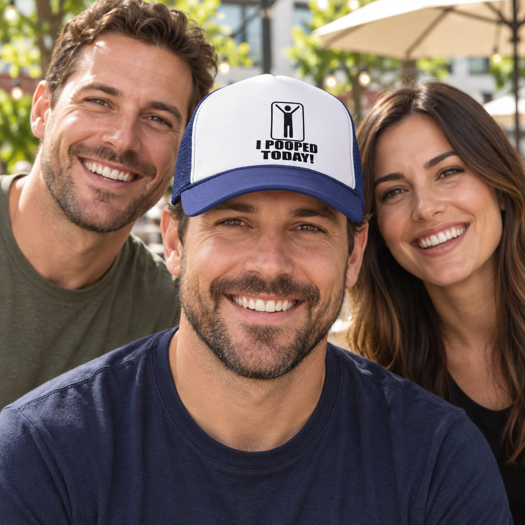 I Pooped Today — Navy Trucker Hat — lifestyle group