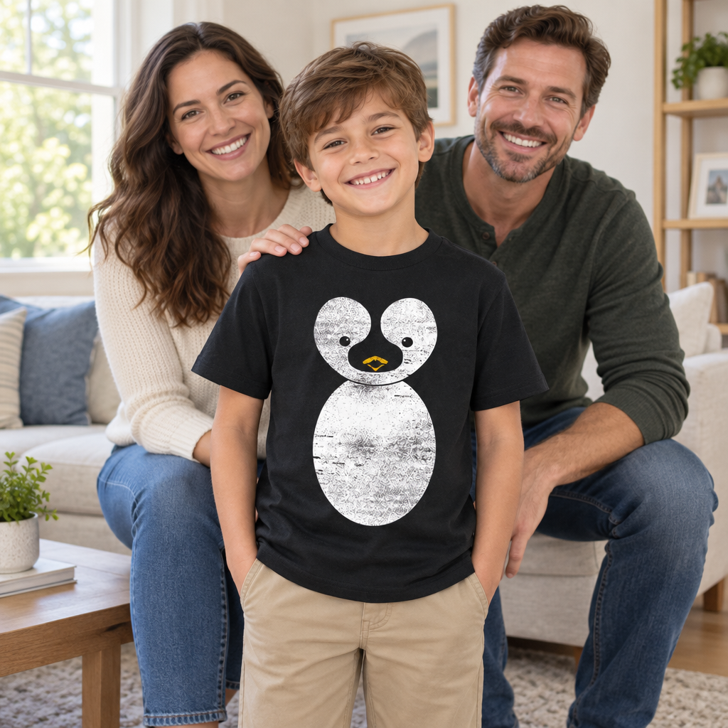 Penguin Costume — Black Youth T-Shirt — lifestyle group