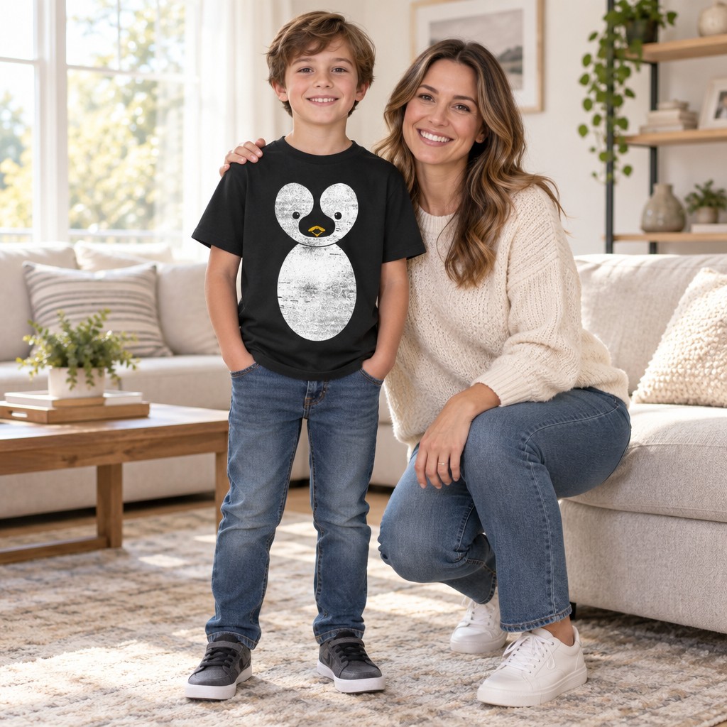 Penguin Costume — Black Youth T-Shirt — lifestyle hero