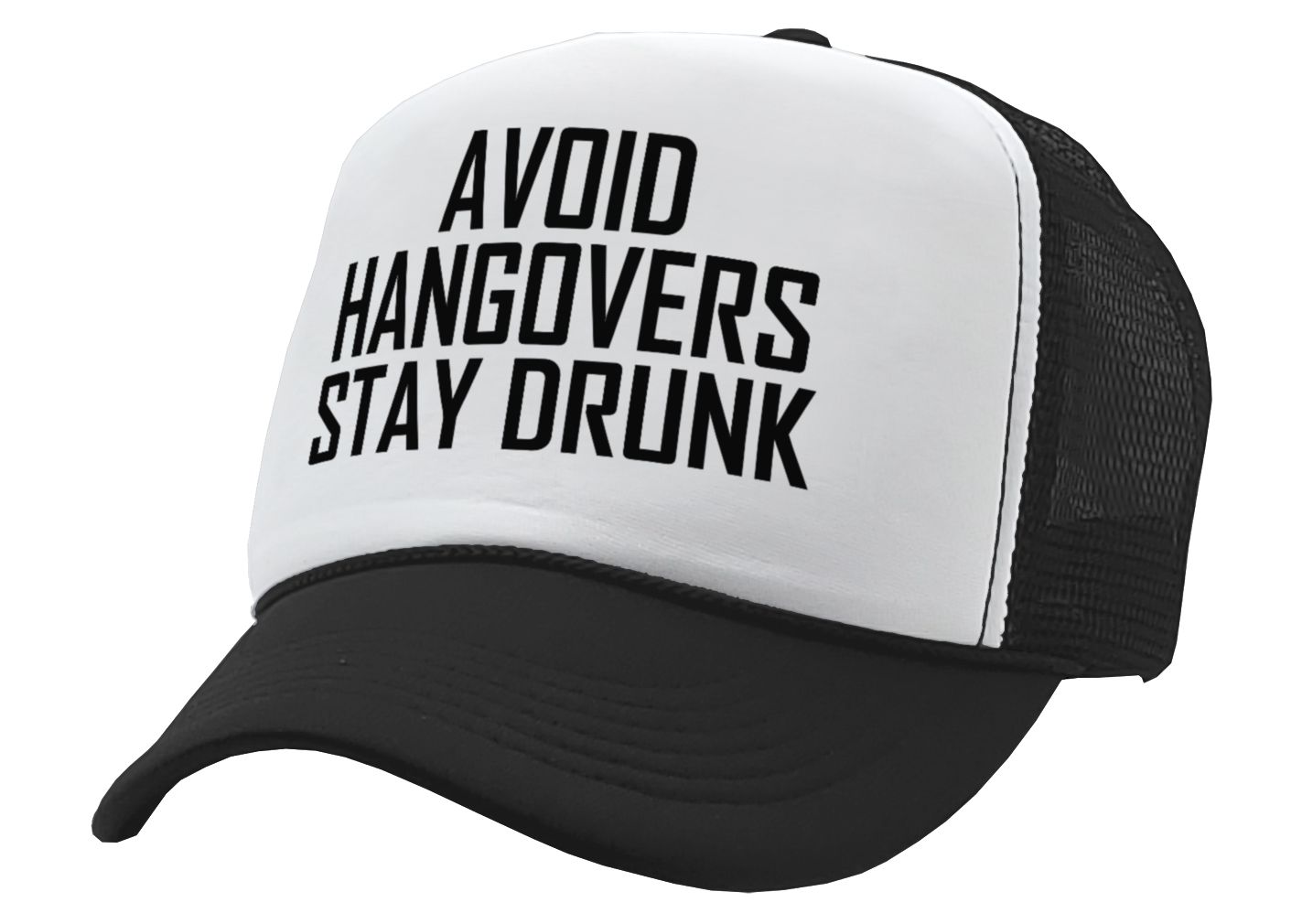 Avoid Hangovers Stay Drunk - funny joke - Vintage Retro Style Trucker Cap Hat - Five Panel Retro Style TRUCKER Cap