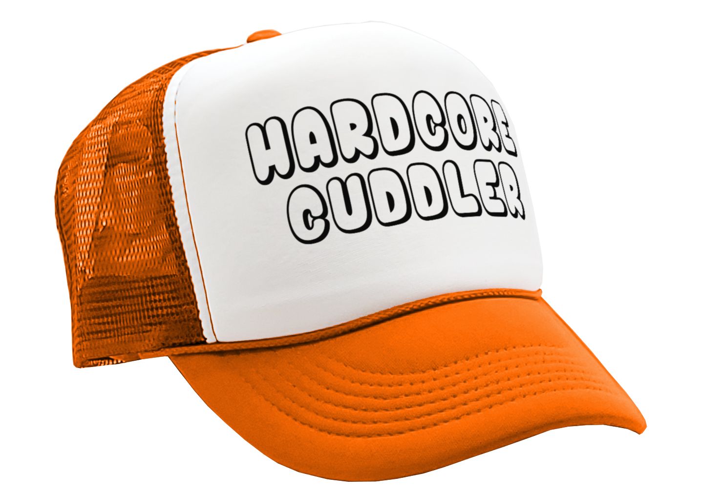 HARDCORE CUDDLER - funny sexy cute - Vintage Retro Style Trucker Cap Hat - Five Panel Retro Style TRUCKER Cap