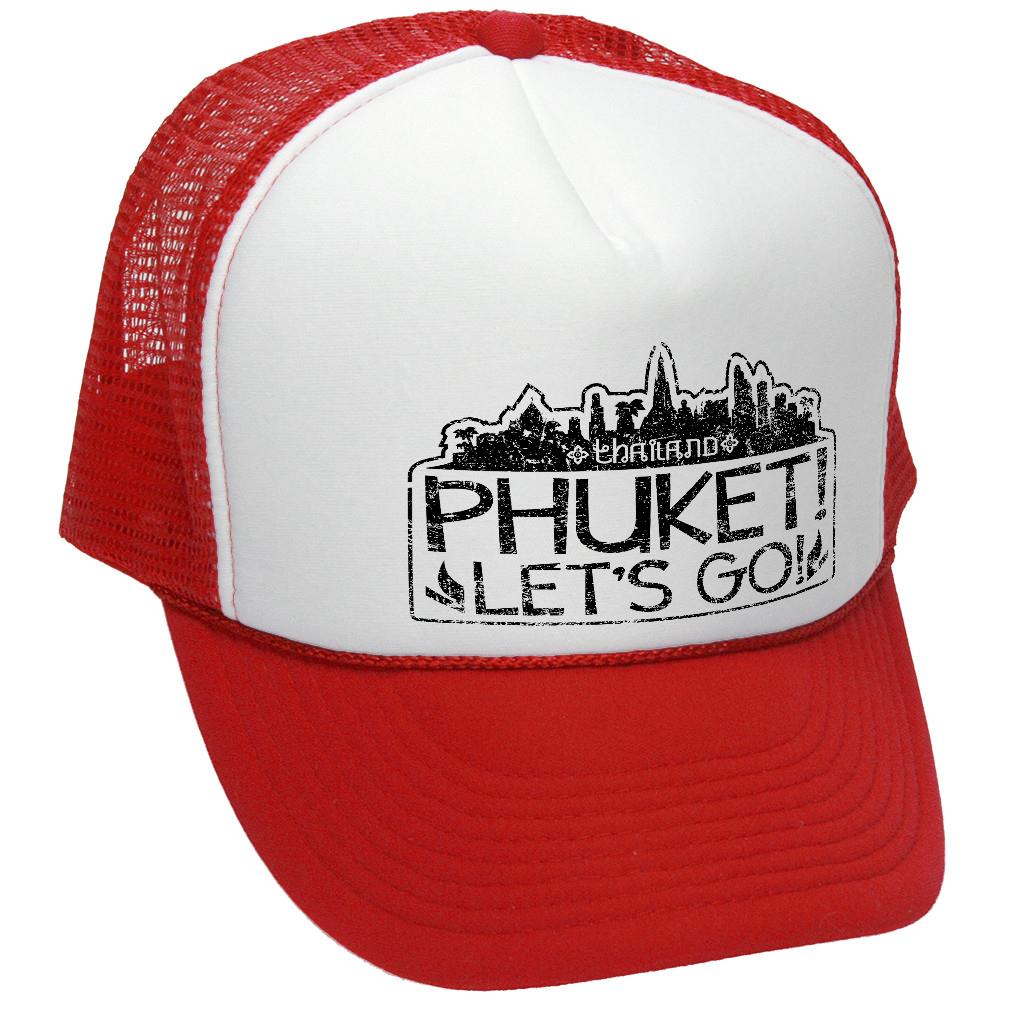 Phuket - Let's Go Trucker Hat - Mesh cap - Five Panel Retro Style TRUCKER Cap
