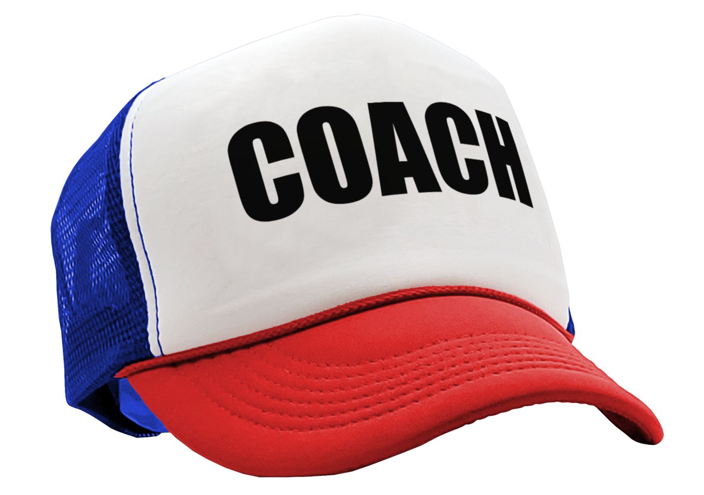 COACH - football baseball basketball sports - Vintage Retro Style Trucker Cap Hat - Five Panel Retro Style TRUCKER Cap