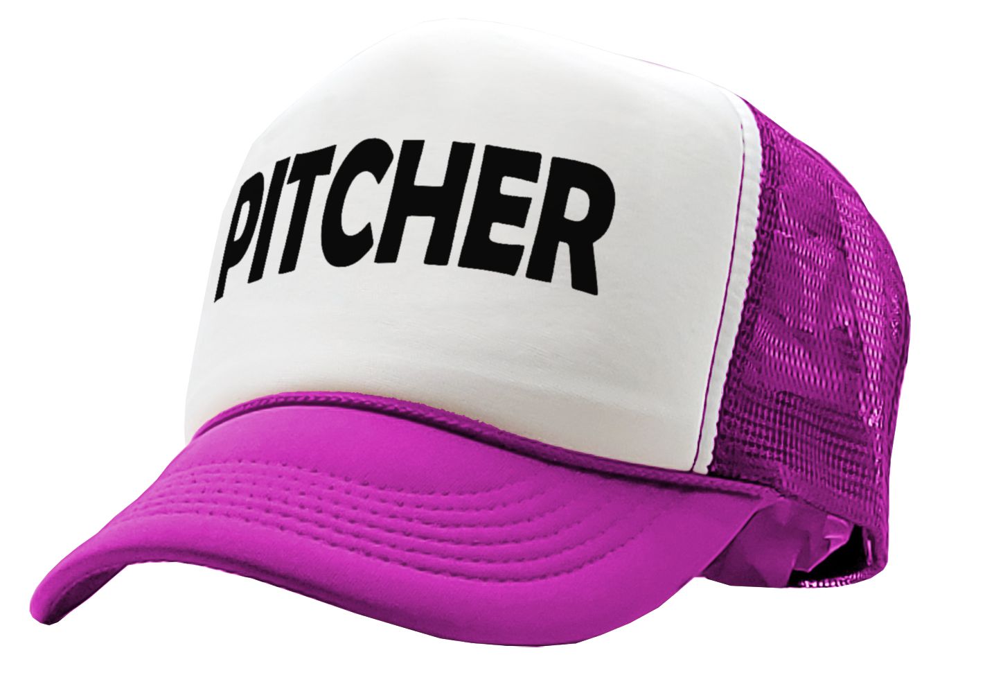 PITCHER - catcher lgbtq gay rights pride - Vintage Retro Style Trucker Cap Hat - Five Panel Retro Style TRUCKER Cap