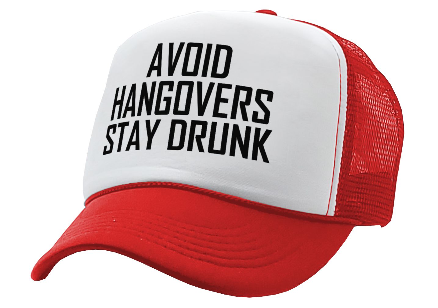 Avoid Hangovers Stay Drunk - funny joke - Vintage Retro Style Trucker Cap Hat - Five Panel Retro Style TRUCKER Cap
