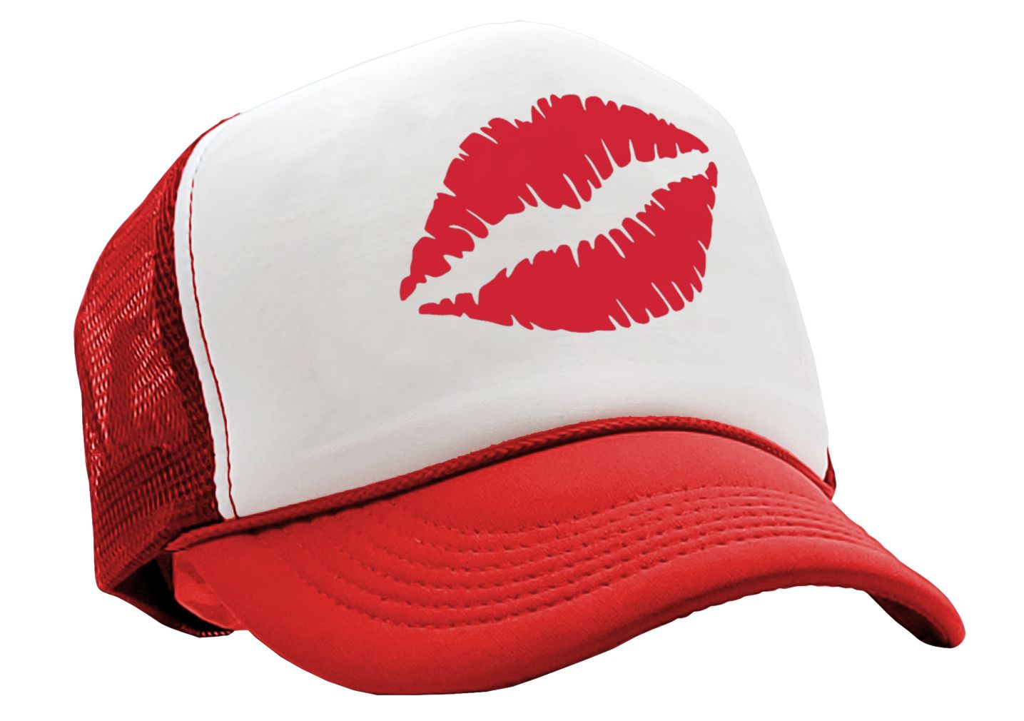 SEXY LIPS - kiss lipstick hot - Vintage Retro Style Trucker Cap Hat - Five Panel Retro Style TRUCKER Cap