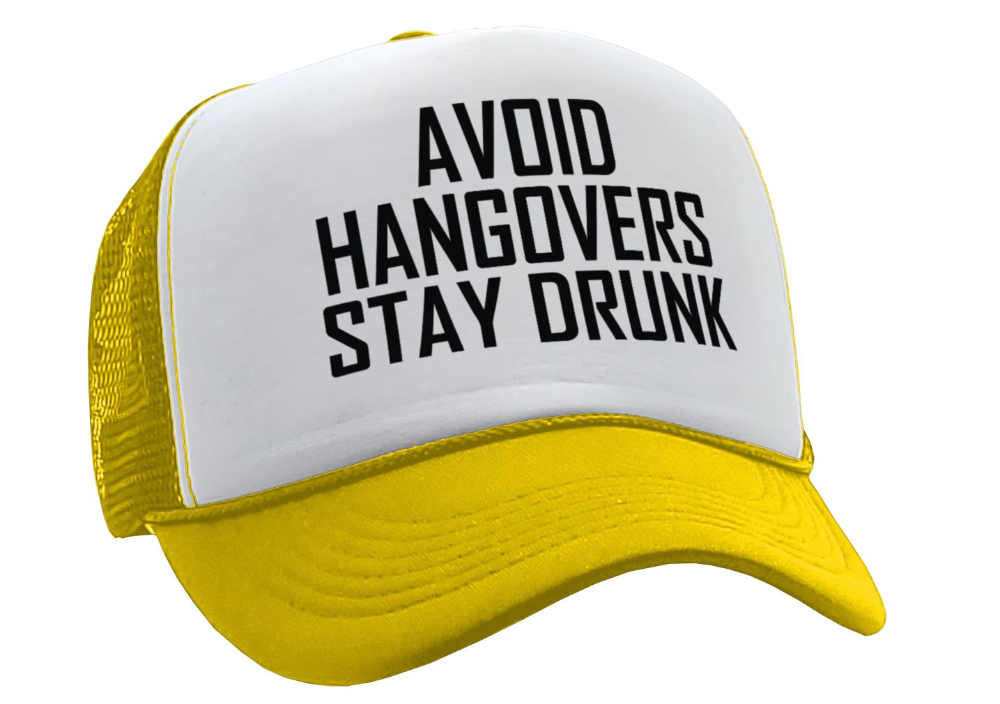 Avoid Hangovers Stay Drunk - funny joke - Vintage Retro Style Trucker Cap Hat - Five Panel Retro Style TRUCKER Cap