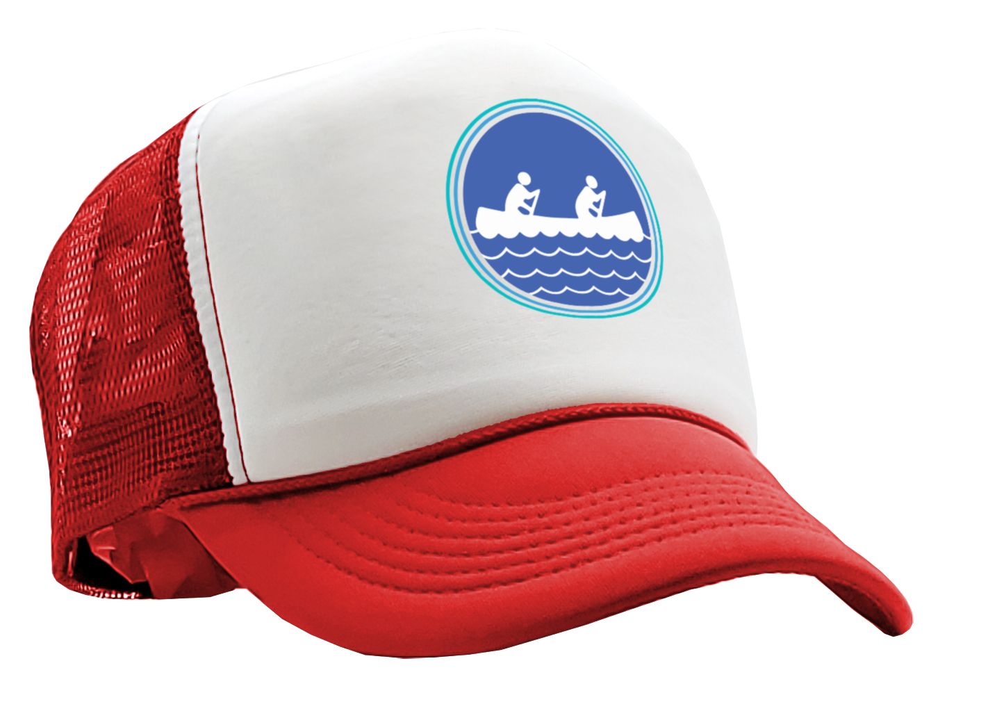 CANOEING - canoe fishing hiking kayak - Vintage Retro Style Trucker Cap Hat - Five Panel Retro Style TRUCKER Cap