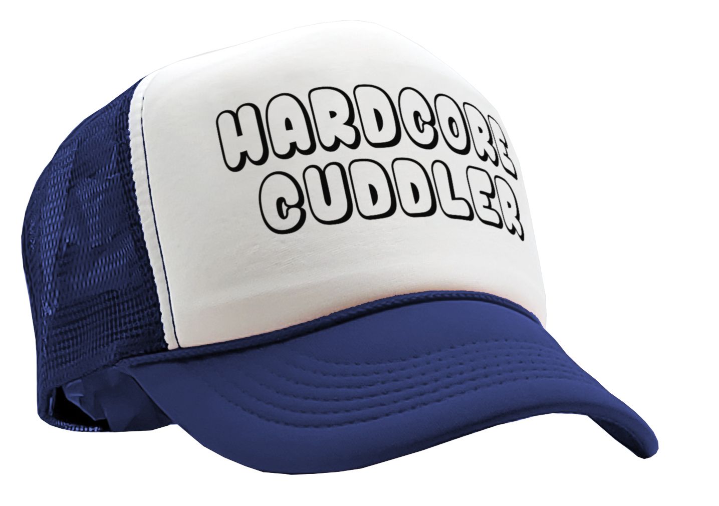 HARDCORE CUDDLER - funny sexy cute - Vintage Retro Style Trucker Cap Hat - Five Panel Retro Style TRUCKER Cap