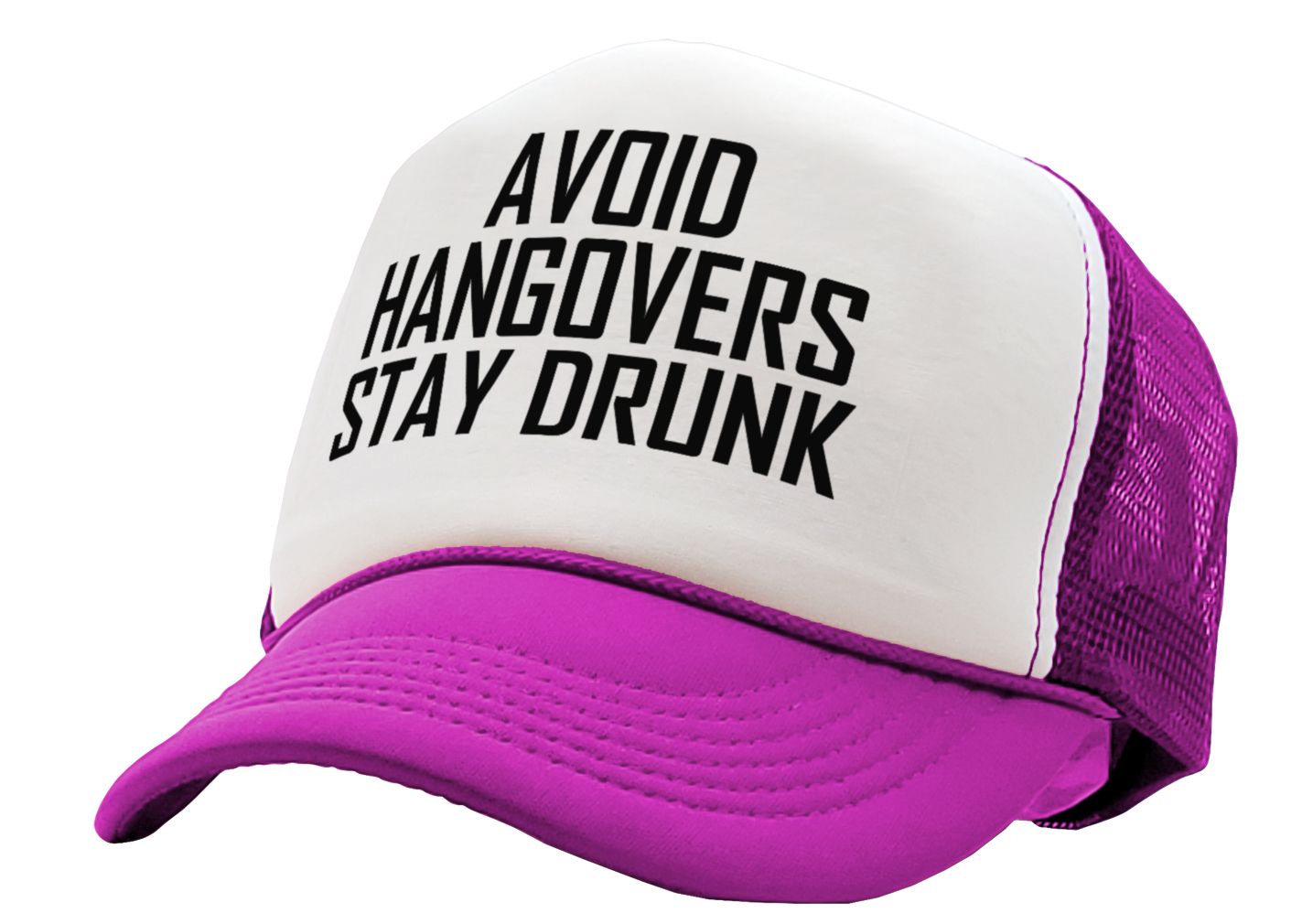 Avoid Hangovers Stay Drunk - funny joke - Vintage Retro Style Trucker Cap Hat - Five Panel Retro Style TRUCKER Cap