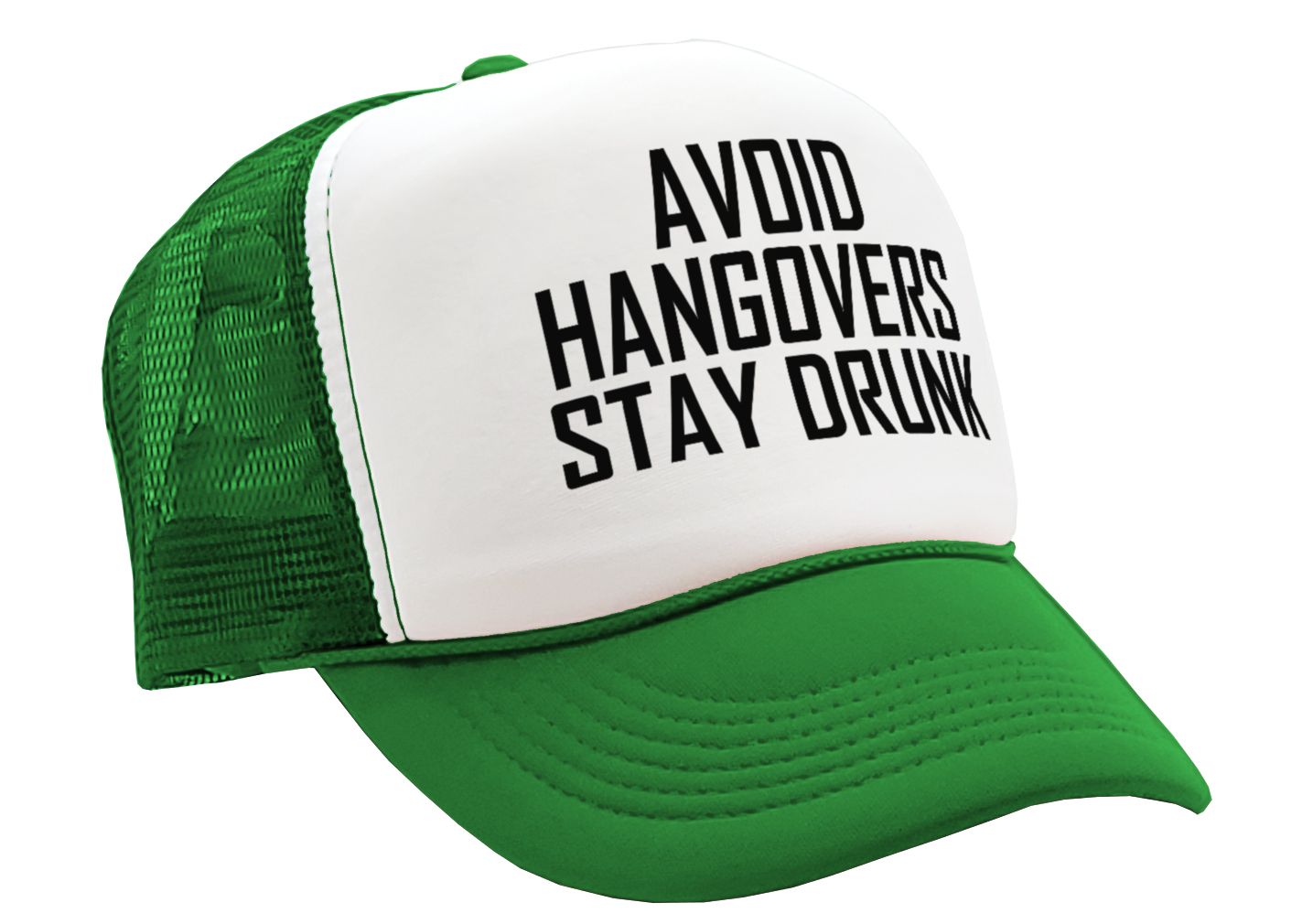 Avoid Hangovers Stay Drunk - funny joke - Vintage Retro Style Trucker Cap Hat - Five Panel Retro Style TRUCKER Cap