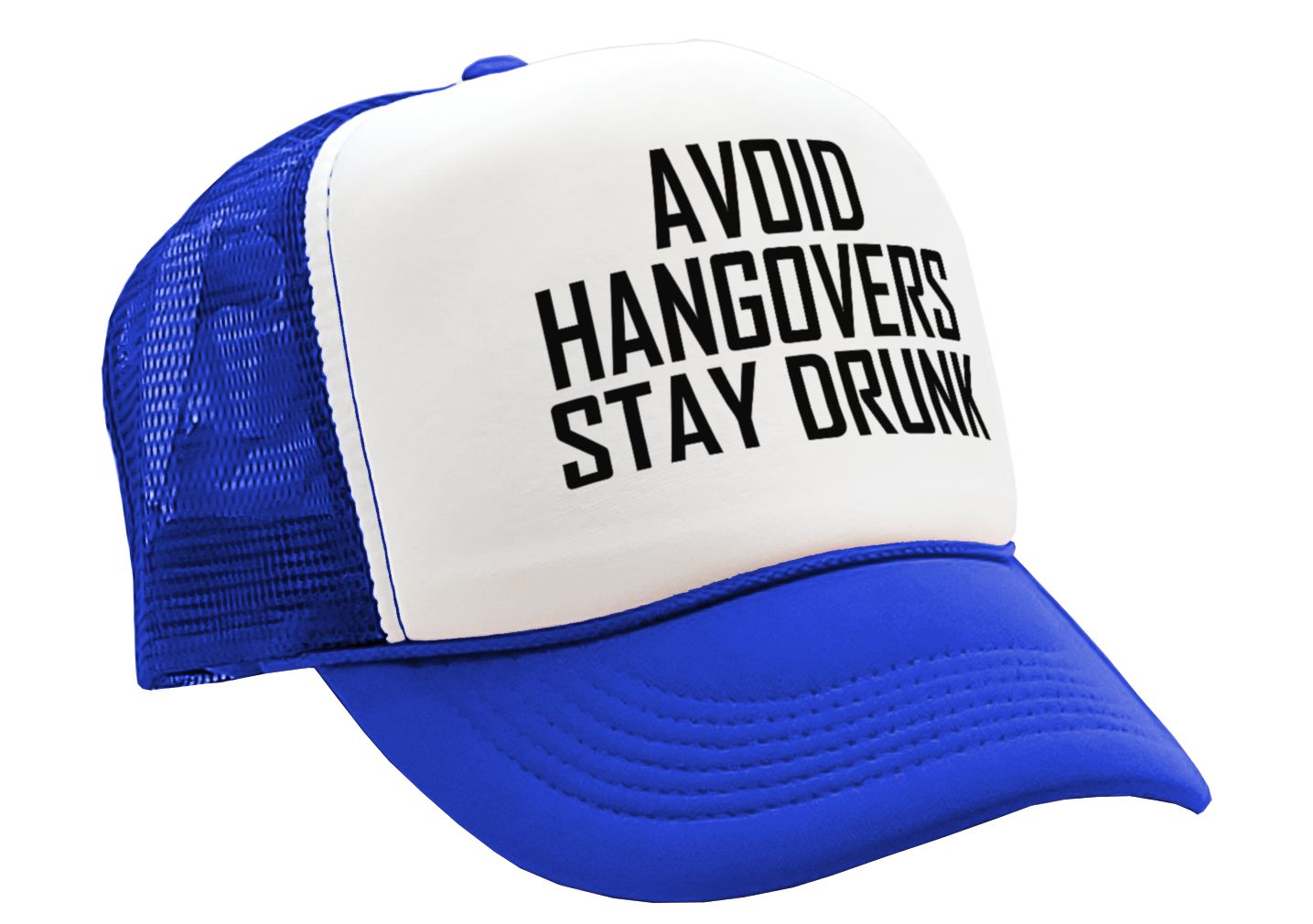 Avoid Hangovers Stay Drunk - funny joke - Vintage Retro Style Trucker Cap Hat - Five Panel Retro Style TRUCKER Cap