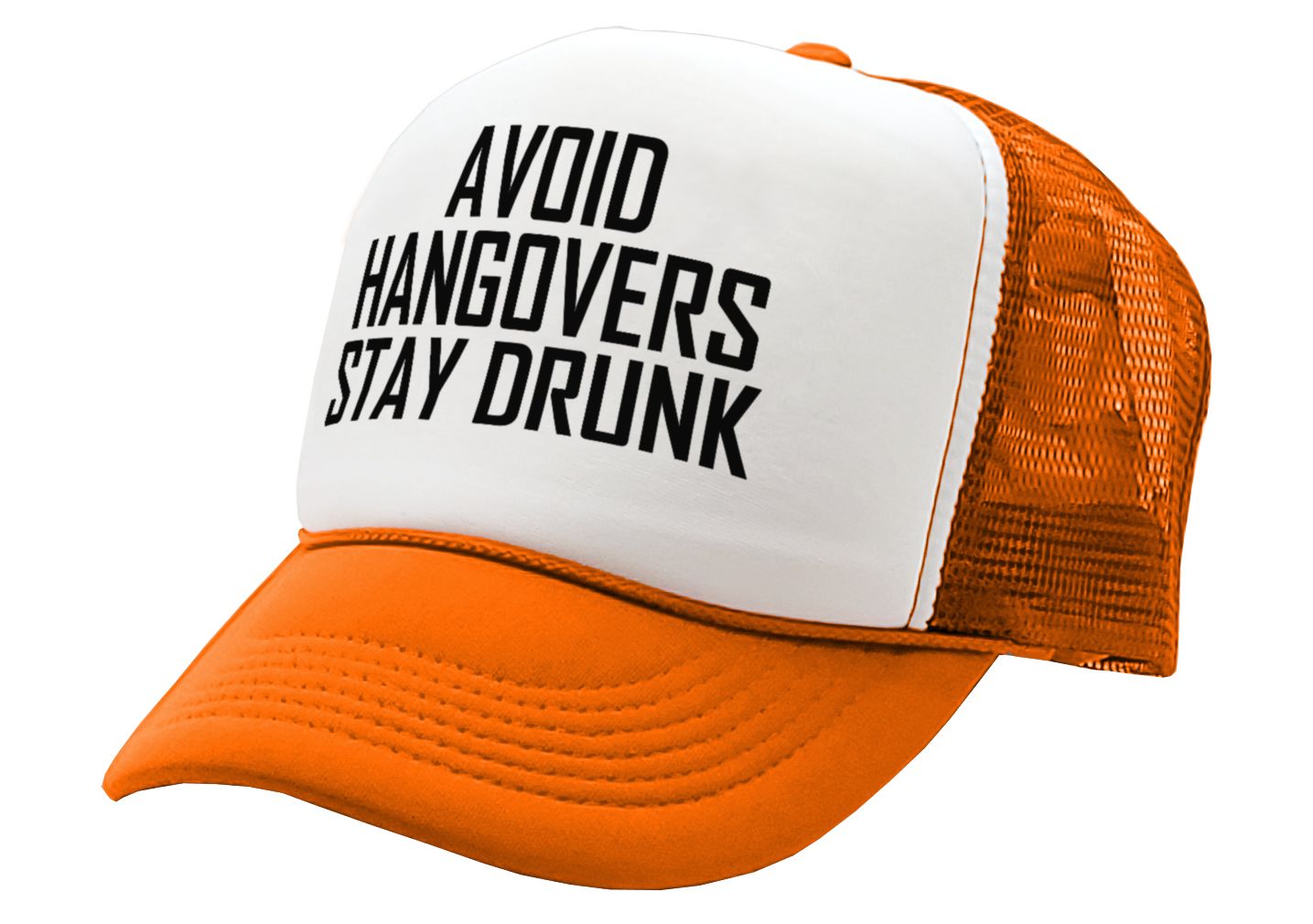 Avoid Hangovers Stay Drunk - funny joke - Vintage Retro Style Trucker Cap Hat - Five Panel Retro Style TRUCKER Cap