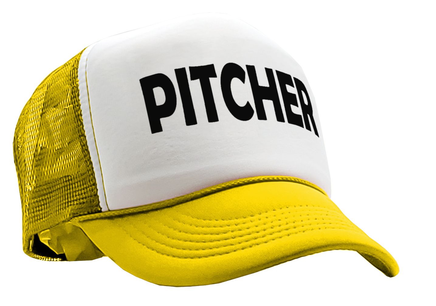 PITCHER - catcher lgbtq gay rights pride - Vintage Retro Style Trucker Cap Hat - Five Panel Retro Style TRUCKER Cap
